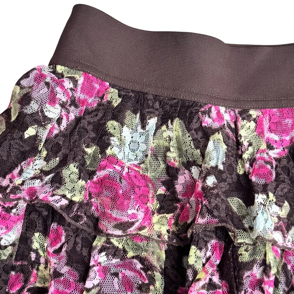 Justice Girls Skirt Skort 6 Ruffle Floral Lace Leopard Dance Play Gym Set of 2